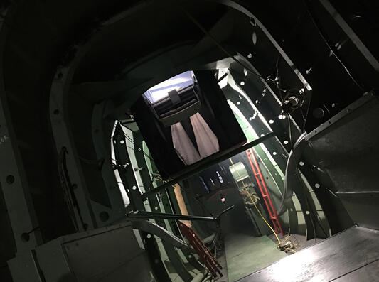 Goodtime Charlie Movie - Lancaster Bomber Set Build - mid upper turret installed