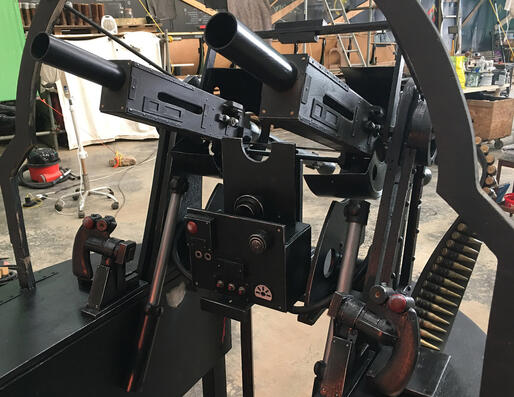 Lancaster Bomber Set Build - mid upper freestanding turret guns 1